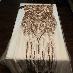 Strapless evening gown